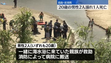 海水浴の男性2人溺れ1人死亡　鳥取・岩美町