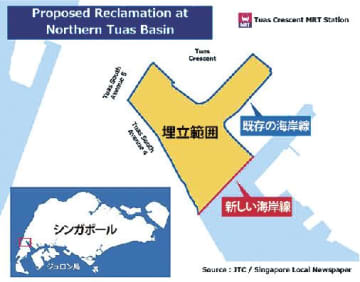 五洋建設／シンガポールで大型埋め立て工事受注、１７２ヘクタール・受注額３３５億円