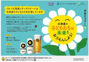 イオン北海道とサッポロビール、北海道の子ども支援へ約89万円を寄付