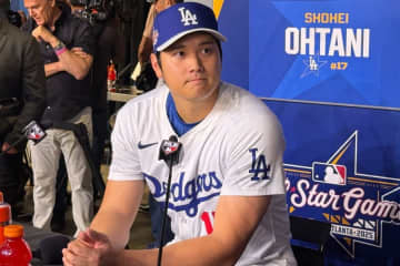 大谷翔平、球宴前日の会見に出席　直前に異例のメディア退出命令も…「1番・DH」で先発決定