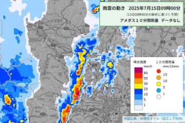 【速報】埼玉南部に大雨注意報　川越、所沢、狭山、入間、飯能　洪水注意報も〈情報更新〉