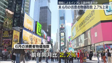 米6月の消費者物価指数、2.7％の上昇　2か月連続で伸び加速