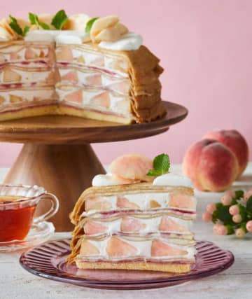 白桃の甘さにうっとり♡Afternoon Tea LOVE&TABLE夏限定ミルクレープ