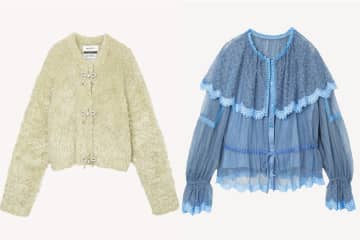 ミュベール25年秋冬、“ビジューリボン”煌めくラメファーカーディガンや花柄×ドットチュールブラウス