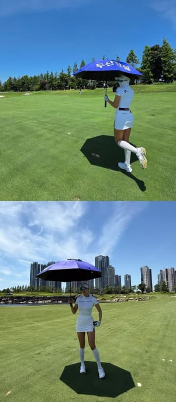 女子ゴルファーと思えない美貌…ユ・ヒョンジュ、”短すぎるミニスカ”から生脚あらわ「パーフェクト！」【PHOTO】