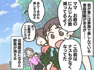 庭の野菜を「いただいているの♪」と無断で収穫する義両親 → 夫から飛び出した『衝撃発言』に呆れた