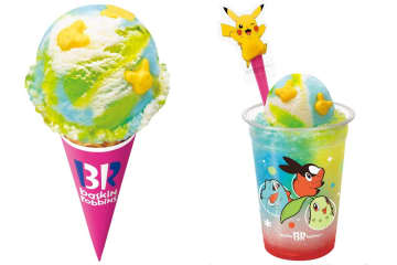 サーティワン×ポケモン、ソーダフロート風アイス「ピカチュウ トロピカソーダ」やパモのサンデーなど