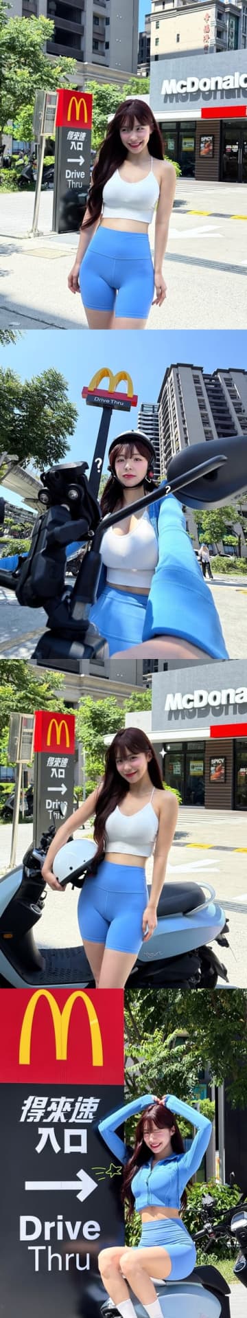 こんな薄着で大丈夫？韓国チアガール、大胆レギンスの“バイク女子”に変身「スタイルが素晴らしい」【PHOTO】