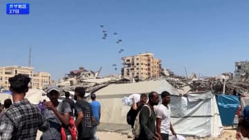 イスラエル ガザの一部で“人道停戦”　軍が物資の空中投下