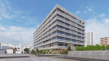 常陽銀新本店　地域の象徴に　水戸・大町で28年度開業　概要発表　カフェ、交流スペース整備　茨城