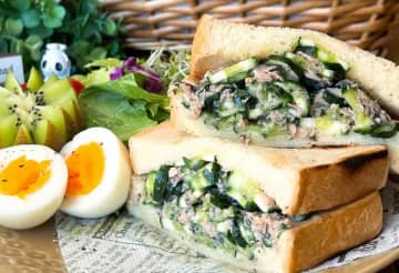 パンにこれあり？ゆかり風味でさわやか！「きゅうりとツナのトーストサンド」の作り方