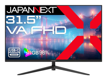 JAPANNEXT、65W給電対応Type-C搭載の31.5型フルHDモニター
