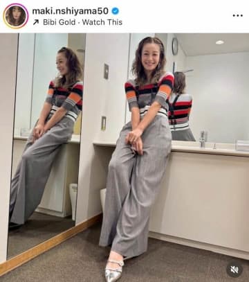 モデル西山茉希39歳、日焼け跡のぞく美背中ショット披露　「かっこいい」「全てが素敵すぎ」ファン悶絶