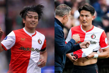 上田綺世が2得点！　DF渡辺剛は2点目をお膳立て…フェイエノールトが独1部に4発完勝
