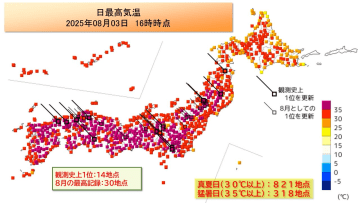 灼熱列島、今日も危険な暑さ。週中ごろにかけて警戒。