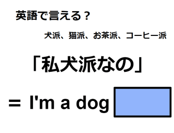 英語で「私犬派なの」はなんて言う？