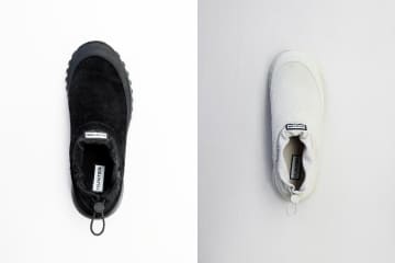 ハンター×アダム エ ロペ”耐水スエード”ローカットシューズ、ロゴ入りラインソックスも