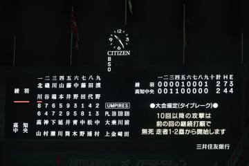 甲子園、午後10時超えも“異例”の試合続行　継続試合ならず…「10回のみ続行」