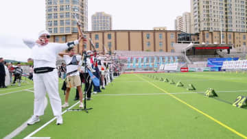 中国黒竜江省綏芬河で国際アーチェリー招待試合