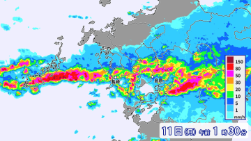 長崎県で1時間に約110ミリの猛烈な雨　記録的短時間大雨情報　線状降水帯による大雨災害に厳重警戒