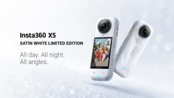 8K30fpsの360°動画と7200万画素の360°写真が撮れる「Insta360 X5」に限定サテンホワイトモデルが新登場