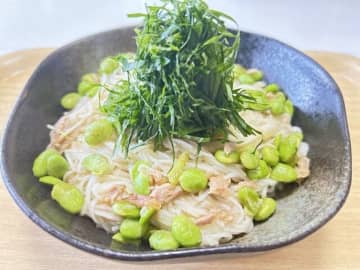 枝豆とツナ缶だけ【枝豆そうめんチャンプルー】作ったら、どハマリ！　「正直飽きた」そうめんが蘇るレシピ