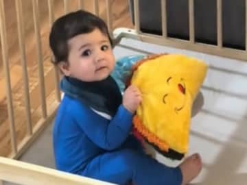 この時を待っていたんだね…　『犬のオモチャ』で遊ぶ赤ちゃんの姿に「泣いた」