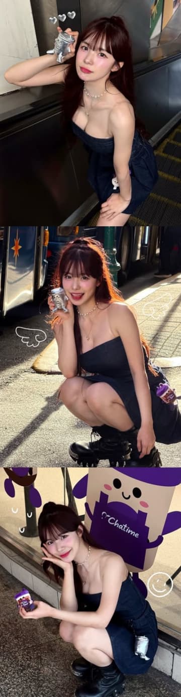 韓国チアガール、“無防備”な黒デニムドレス姿にファン騒然！貫禄スタイルに「とてつもなく美しい」の声【PHOTO】
