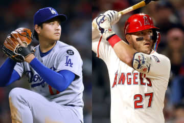 大谷翔平、トラウトの“笑み”を浮かべた盟友対決に米記者が畏敬の眼差し「偉大な選手の間にある尊敬と賞賛が詰まっている」