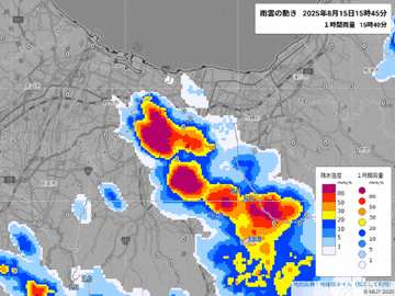 〘IC閉鎖〙北陸道 富山ICで道路冠水 上下線入口一部規制解除（15日17:45現在）富山市内で道路冠水相次ぐ