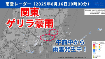 【関東の天気】午前中から雷雲が発生中！いま確認したいゲリラ豪雨の発生前の3つサインを気象予報士が解説