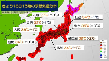 関東から西は厳しい暑さ続く　熱中症警戒アラート23都府県に発表