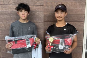「第45回むさしの村ジュニアテニストーナメントNATSU」の18歳以下は男子・天野雄太、女子・大滝莉央が優勝