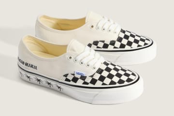 Vans×ワコマリア”チェッカーボード”柄「オーセンティック」スニーカー、ソールにヤシの木プリント