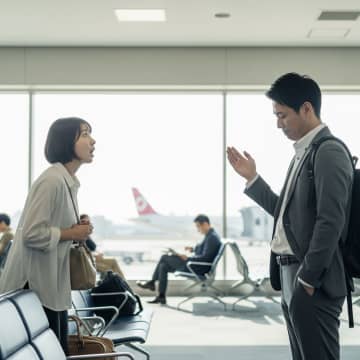 空港で彼を待ち続けた私、搭乗ゲートで声をかけてきたのは見知らぬ男性だった【短編小説】