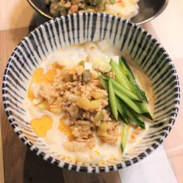 簡単夏ランチ！レンジで時短！絶品担々そうめん！