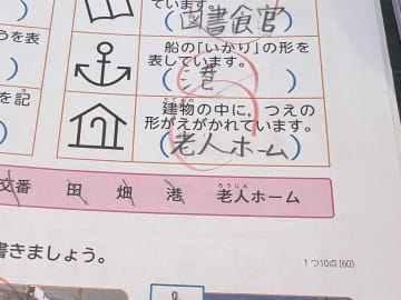 地図記号を答える問題で、子供が描いたのは？　「可愛いから丸にしたい」「好き」