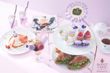 Q-pot CAFE.2号店が東京・日比谷に、“劇場”テーマのすみれ色アフタヌーンティー＆パフェ