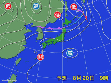 あすも北日本で前線の影響続く　午後は広い範囲で雷雨に注意