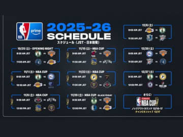 プライム会員が追加料金なしで視聴できる試合は？ 『NBA on Prime』の25－26シーズン配信試合が発表