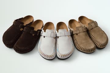Kith×ビルケンシュトック「ボストン」編み込みレザーアッパーのスリッポン