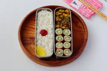 星形が映える！「オクラ肉巻き」「かぼちゃの塩昆布和え」2品弁当