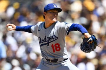 山本由伸、11勝目の権利持ち降板　パドレス相手に6回2失点好投…被弾に絶叫も、ド軍7回に5得点