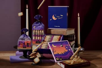 ヨックモック25年ハロウィンスイーツ、人気焼き菓子「シガール」が“キュートな魔女”パッケージに