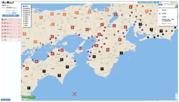 想定震度データから拠点の被災リスクを可視化