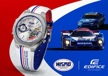 「NISMO」の初代ロゴを掲げる歴代レーシングカーをモチーフにした腕時計
