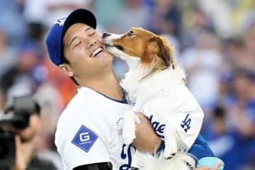 大谷翔平、愛犬デコピンと“異例”のCM公開　MLB公式が「ナショナル・ドッグ・デー」に投稿　ヤ軍ジャッジも登場