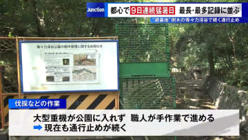 東京都心で9日連続猛暑日…最長・最多記録に並ぶ　“避暑地”等々力渓谷は倒木で通行止め続く