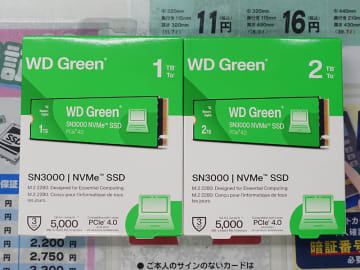 SandiskのPCIe 4.0 SSD「WD Green SN3000」が発売