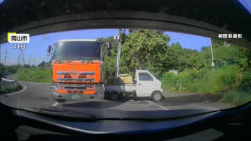 無人の軽トラがダンプカーと衝突…坂道を下る　サイドブレーキかけ忘れか　物損事故として処理　岡山市